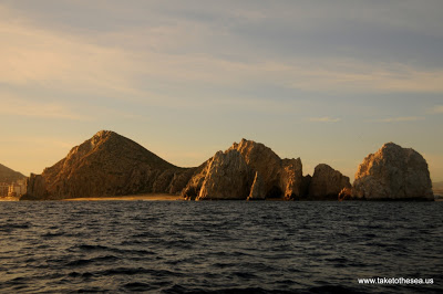 Approaching Cabo San Lucas on Christmas Eve around sundown.