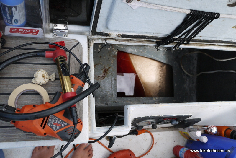 Way down our dream list this year was the idea to cut through the boat's old original fuel tank and use the area for extra storage. The previous owner had abandoned the tank over six years ago because it was 