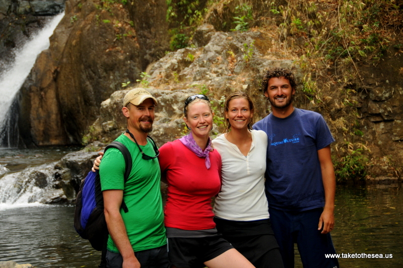 Our friends Claire and Brandon came for a visit! This picture was taken outside of Boquete, Panama where we slack-lined, swung from a vine, rappelled down the waterfall and generally just splashed around. 